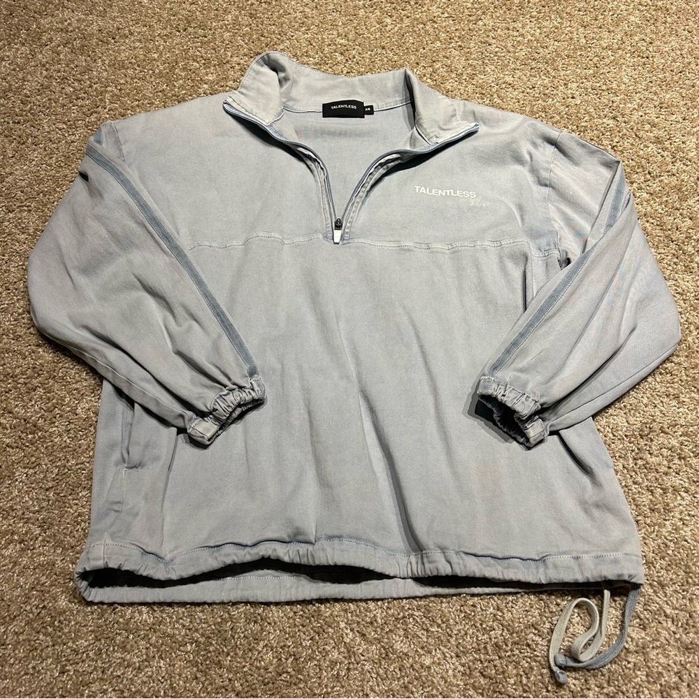 Talentless Denim Quarter-zip Pullover